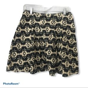 Ikat a-line thick cotton skirt w/ pockets